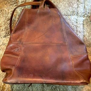 Frey leather backpack.